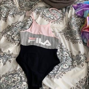 FILA halter top tri colored body suit